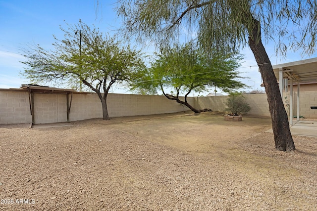 view of fenced backyard