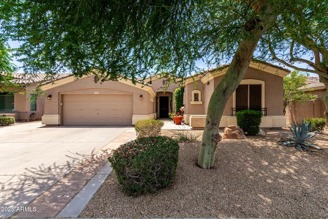 1865 E Locust Pl, Chandler, AZ 85286 - mediterranean / spanish-style house with a garage, stucco siding, concrete driveway, and a tile roof