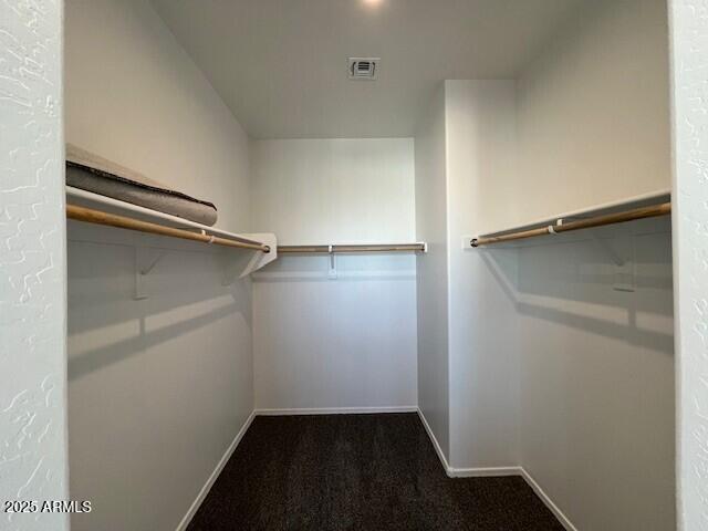 walk in closet with carpet floors and visible vents