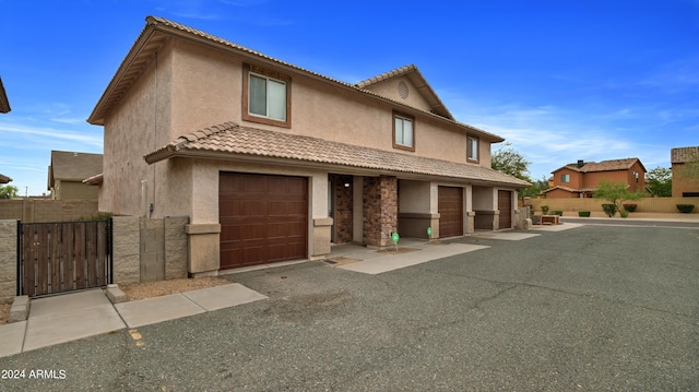 view of front of house with a garage