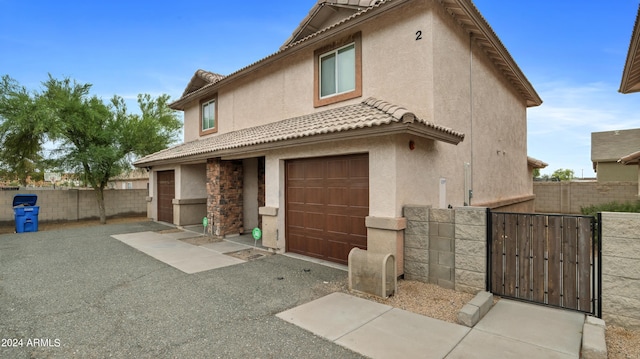 view of front of house with a garage