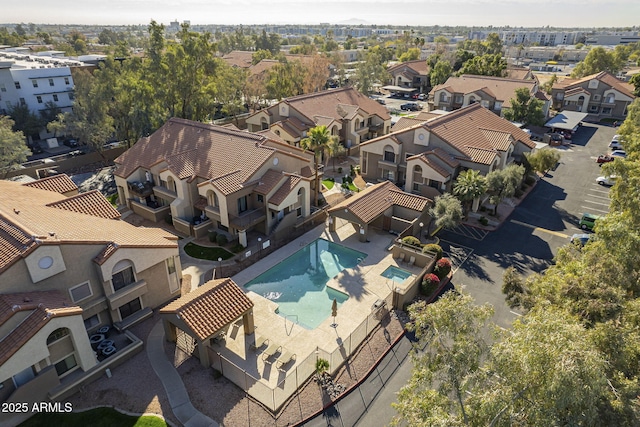 drone / aerial view featuring a residential view