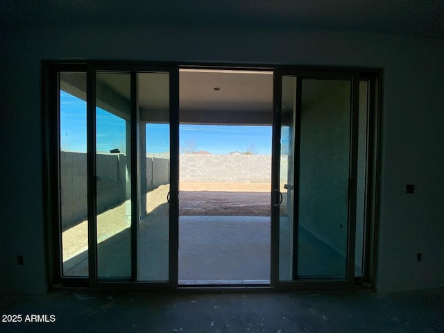 entryway with a mountain view