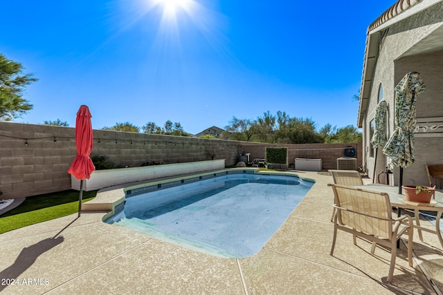 view of swimming pool featuring a patio