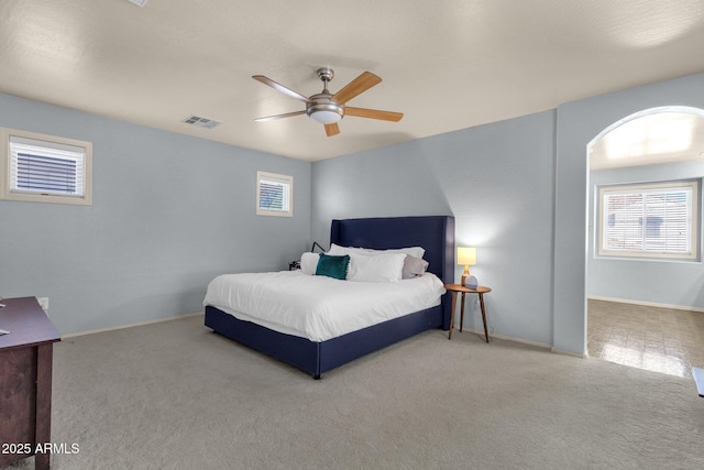 3863 S Posse Trl, Gilbert, AZ 85297 - carpeted bedroom featuring baseboards and a ceiling fan