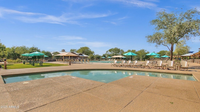 3863 S Posse Trl, Gilbert, AZ 85297 - community pool with a patio