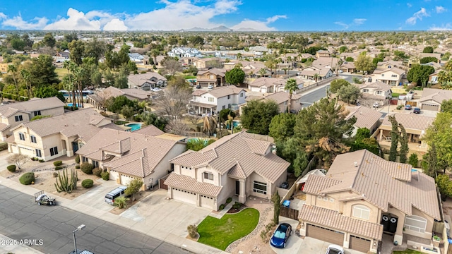 aerial view with a residential view