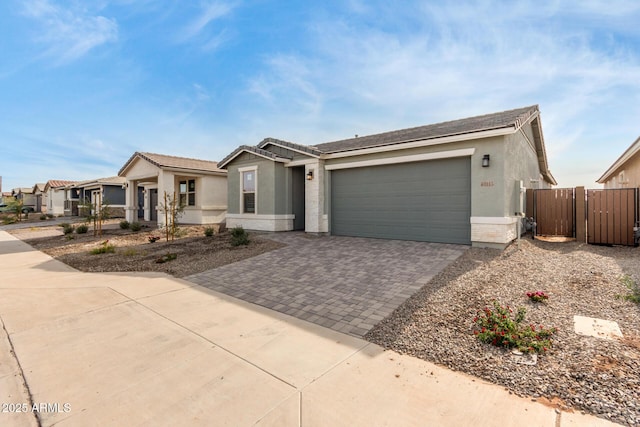 ranch-style home with a garage