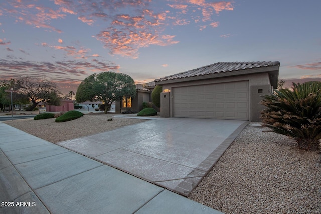 view of front of house with a garage