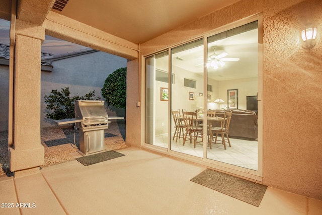 view of patio / terrace featuring a grill