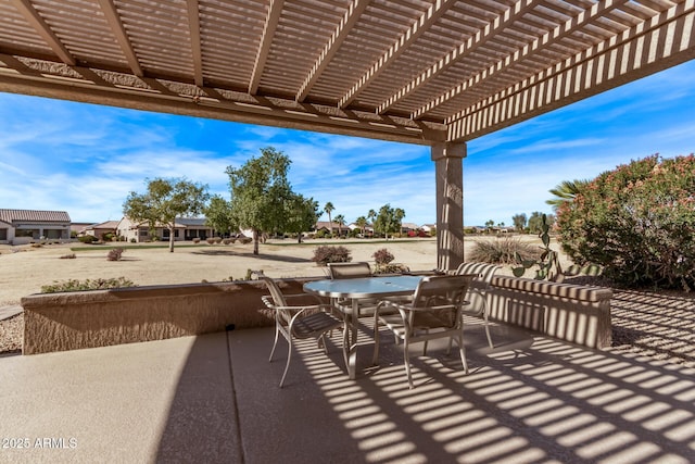 view of patio / terrace featuring a pergola