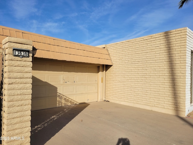 view of garage