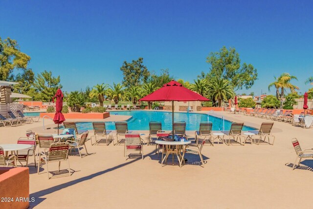 view of pool with a patio area