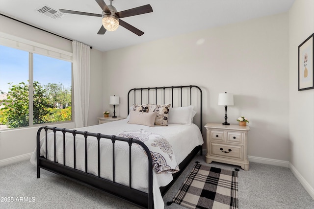 21090 N 267th Dr, Buckeye, AZ 85396 - bedroom with baseboards, a ceiling fan, carpet flooring, and visible vents
