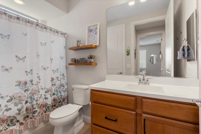 21090 N 267th Dr, Buckeye, AZ 85396 - full bathroom featuring vanity, curtained shower, and toilet