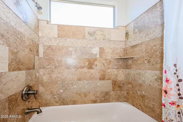 full bathroom with shower / bath combo