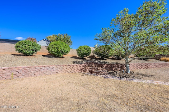view of yard featuring fence