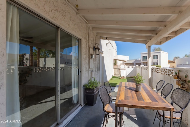 balcony featuring a patio