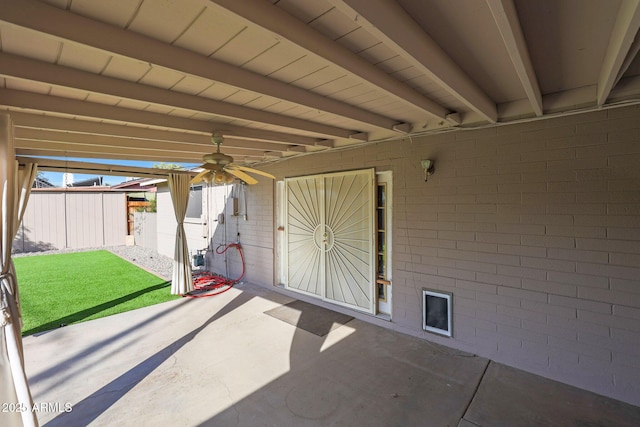 view of patio / terrace with ceiling fan