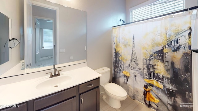 bathroom with vanity and toilet