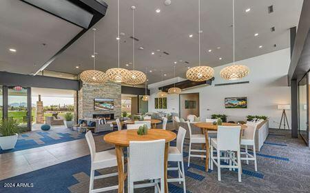 dining area featuring a high ceiling