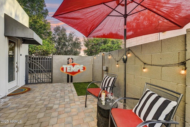 view of patio with fence