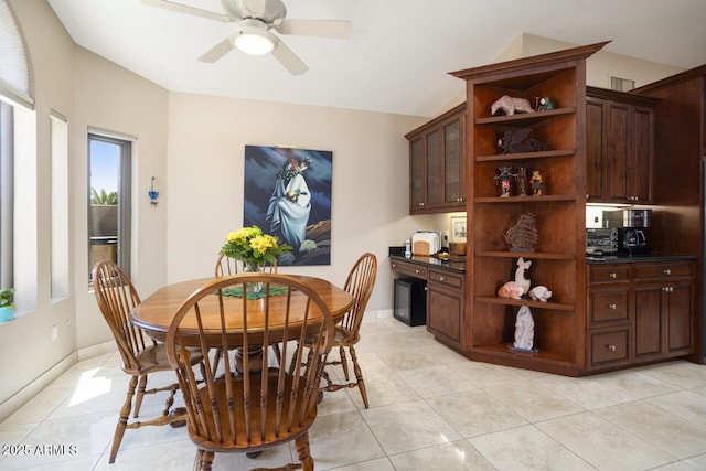 3394 N 147th Ln, Goodyear, AZ 85395 - dining area featuring light tile patterned floors, ceiling fan, and baseboards
