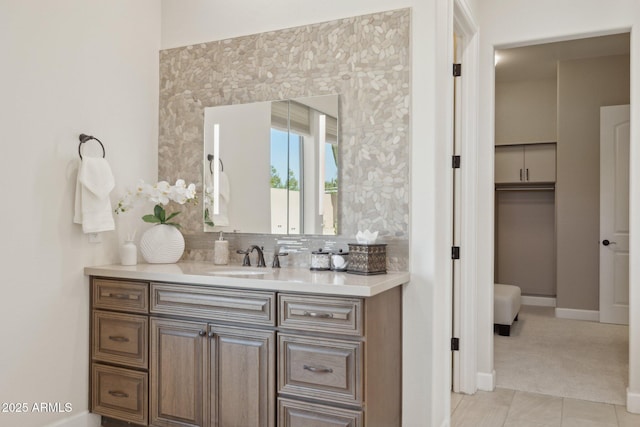 6450 E Monterra Way, Scottsdale, AZ 85266 - bathroom with vanity and backsplash