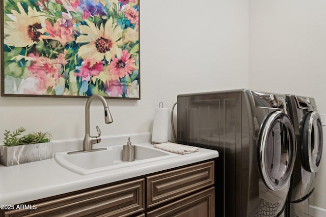 6450 E Monterra Way, Scottsdale, AZ 85266 - laundry room with separate washer and dryer and cabinet space