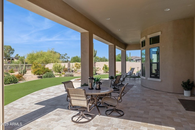 6450 E Monterra Way, Scottsdale, AZ 85266 - fenced backyard featuring a patio area and outdoor dining area