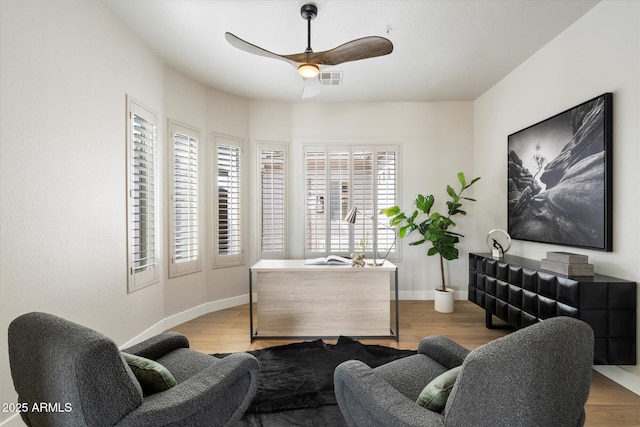 34599 N 99th Way, Scottsdale, AZ 85262 - office with wood finished floors, ceiling fan, and baseboards