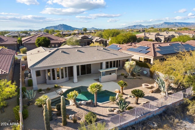 34599 N 99th Way, Scottsdale, AZ 85262 - rear view of property featuring a residential view, a fenced backyard, a patio, and a mountain view