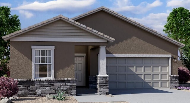 view of front facade featuring a garage