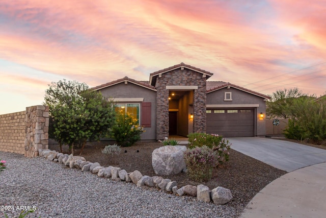 view of front of home featuring a garage