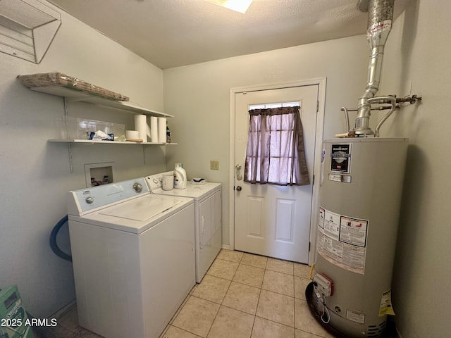 414 W Frontier St Unit A, Payson, AZ 85541 - laundry area featuring water heater, independent washer and dryer, and light tile patterned floors