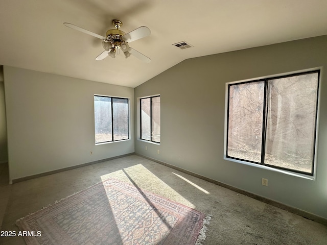 414 W Frontier St Unit A, Payson, AZ 85541 - carpeted spare room featuring ceiling fan, lofted ceiling, and baseboards