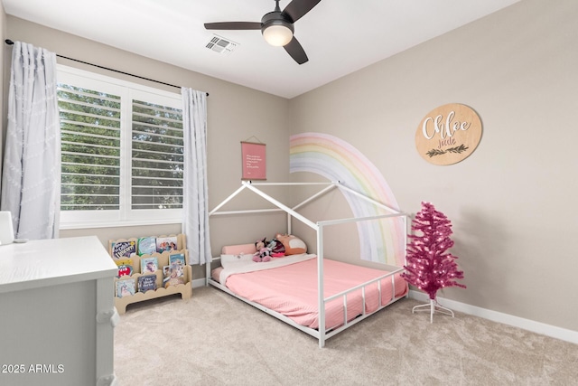 6870 S Crestview Dr, Gilbert, AZ 85298 - carpeted bedroom featuring baseboards and ceiling fan