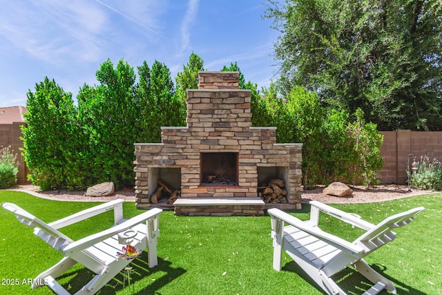 6870 S Crestview Dr, Gilbert, AZ 85298 - view of yard with an outdoor stone fireplace
