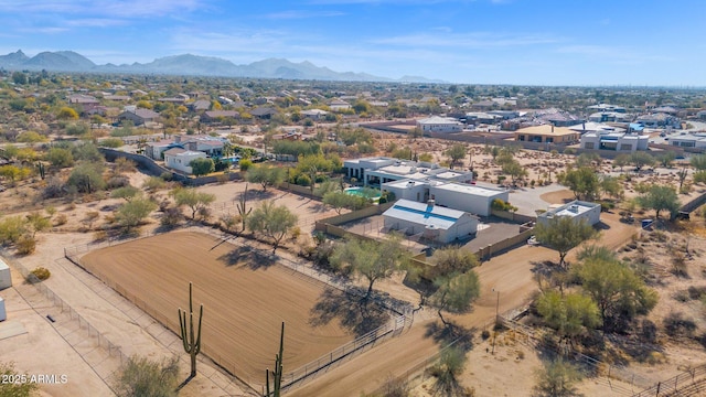 drone / aerial view with a mountain view