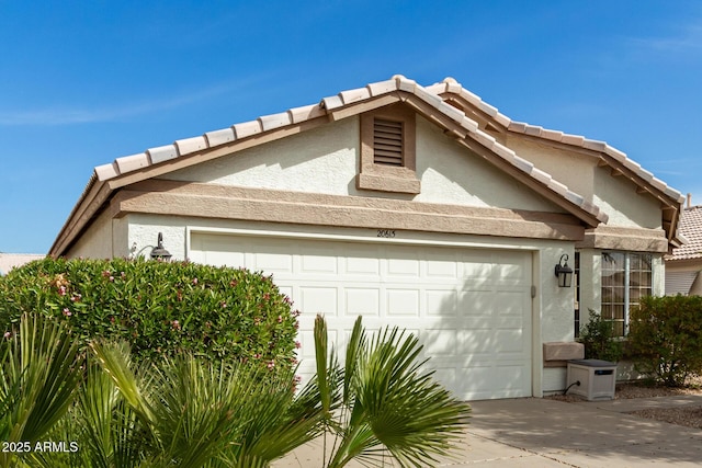 view of home's exterior featuring a garage