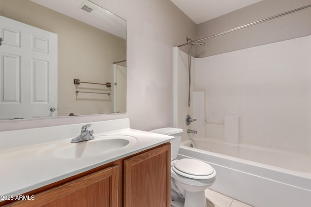 9243 W Brown St, Peoria, AZ 85345 - bathroom featuring toilet, vanity, bathing tub / shower combination, and tile patterned flooring