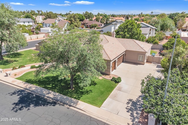 bird's eye view with a residential view