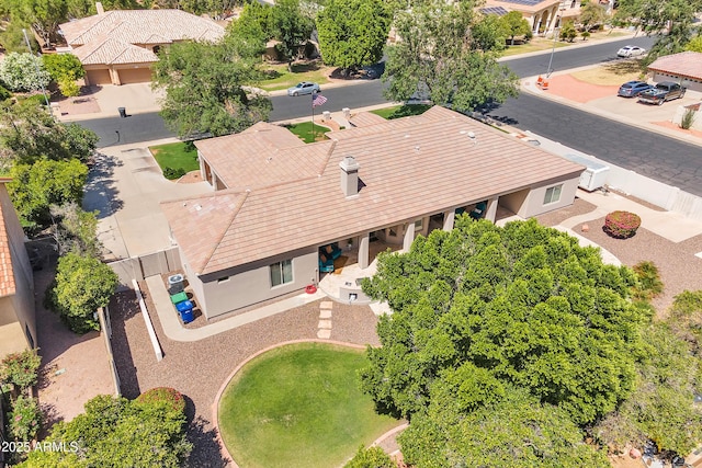 aerial view with a residential view