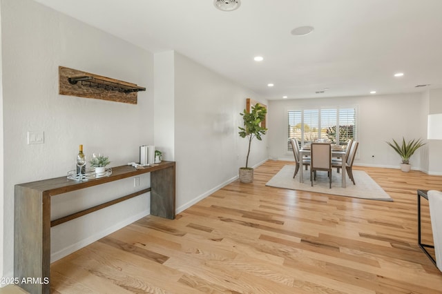 dining room featuring light hardwood / wood-style floors