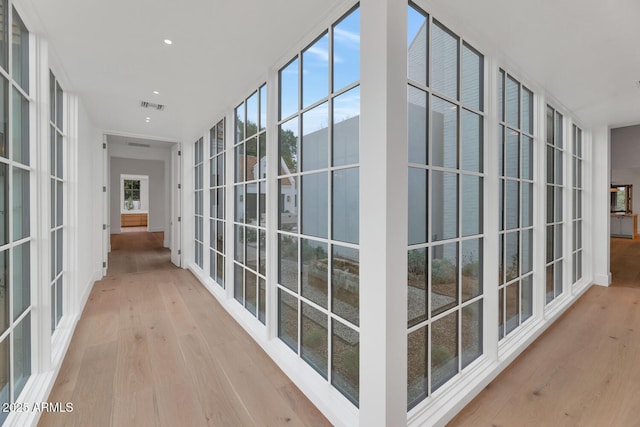 hall featuring light hardwood / wood-style floors