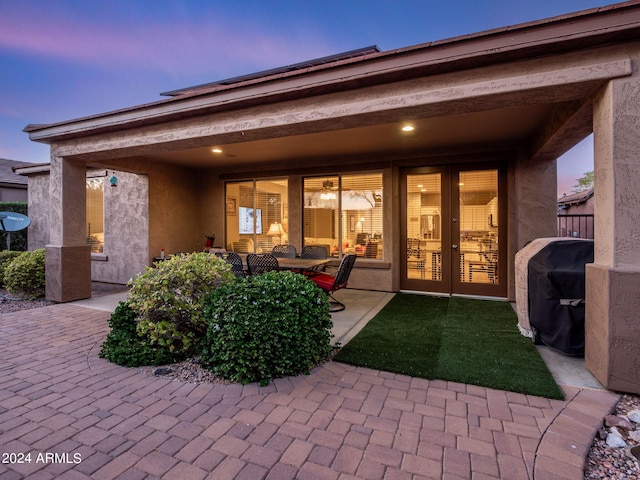 exterior space featuring a patio area and french doors