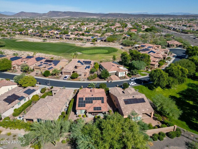 bird's eye view with a mountain view