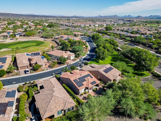 bird's eye view with a mountain view