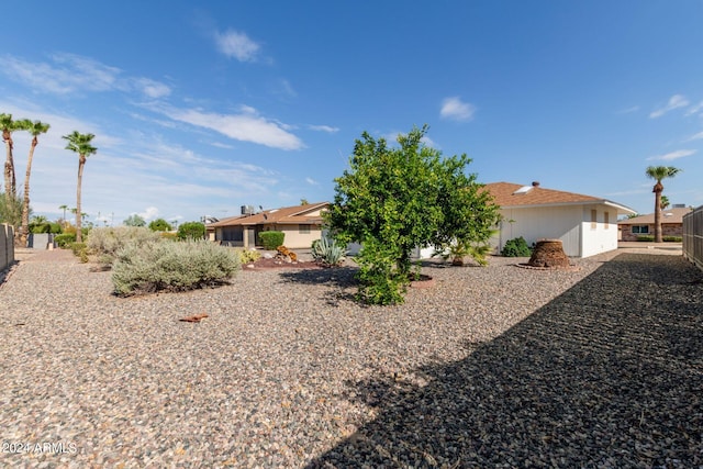 view of yard with fence