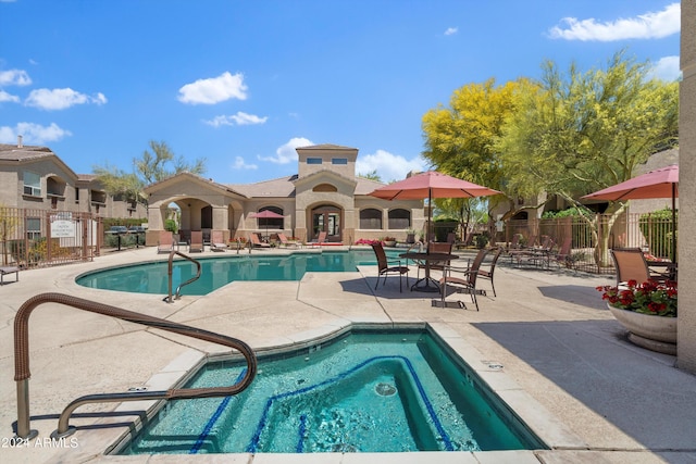 view of pool with a patio area